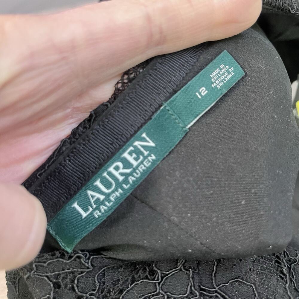 Ralph Lauren Skirt size 12 Classic Black Lace Straight Knee Cocktail Wedding - Picture 8 of 8
